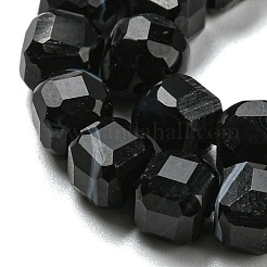 Fili di perline di agata nera naturale tinte e riscaldate&nbsp;G-G005-A01-01
