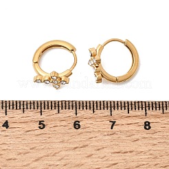 Pendientes de aro con cruz de acero inoxidable 304 y rhinestone&nbsp;EJEW-P344-05G