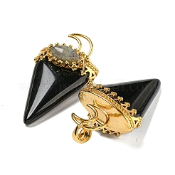 Gros pendentifs en obsidienne naturelles&nbsp;G-F639-06E-G