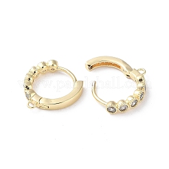 Messing micro pave zirkonia hoop ohrring Zubehör&nbsp;KK-P257-04G