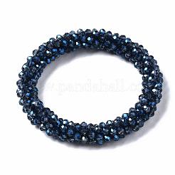 Facettierte transparente Glasperlen Stretch Armbänder&nbsp;BJEW-S144-002B-01