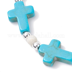 2 bracelet de perles en turquoise synthétique et hématite non magnétique pour femmes&nbsp;BJEW-JB12222