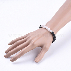 Stretch-Armbänder aus natürlichem Lavastein und Edelstein&nbsp;BJEW-JB03633