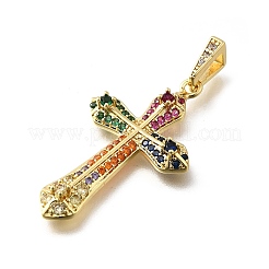 Colgante micropavé cubic zirconia de latón&nbsp;KK-Q066-41G