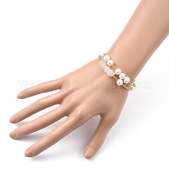 Conjuntos de pulseras con cuentas de corneta de vidrio plateado&nbsp;BJEW-JB05493-01