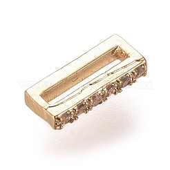 Breloques de glissière en laiton plaqué or avec zircon cubique micro pavé&nbsp;ZIRC-L075-61I-G