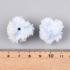 Perline di strass in pasta polimerica con rose in resina in rilievo&nbsp;RESI-T059-04N