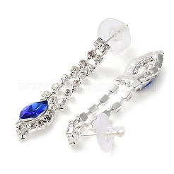 Halsketten mit rechteckigem Anhänger aus Strassen und Ohrstecker-Sets mit Pferdeauge für Damen&nbsp;SJEW-U001-01P-04