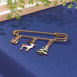 Broche de sécurité en fer sur le thème de noël&nbsp;JEWB-BR00045