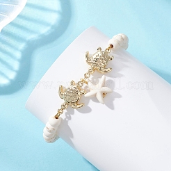 Armbänder mit Anhängern aus Edelstahl 304 und synthetischem Türkis&nbsp;BJEW-JB14065-02
