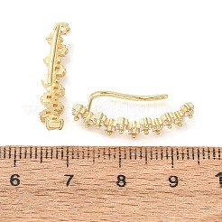 Orecchini a perno in ottone con pavé di zirconi cubici&nbsp;KK-CBAA351-07G