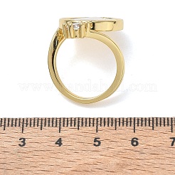 Bagues ouvertes en laiton micro pavé de zircones cubiques transparentes&nbsp;KK-CBA56EF-41B-G
