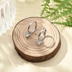 Orecchini a cerchio in acciaio inossidabile 304 con micro pavé di zirconi cubici&nbsp;LS-STAS-R004-03P-02