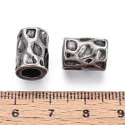 Strukturierte Perlen im europäischen Stil aus Edelstahl 304 mit großem Loch&nbsp;STAS-T072-102AS