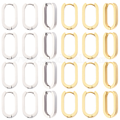 6 par de pendientes de aro huggie de acero inoxidable 304 de 2 colores&nbsp;STAS-BBC0010-71