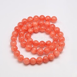 Perles de jade vert naturel teintées&nbsp;JBS053-6MM-25