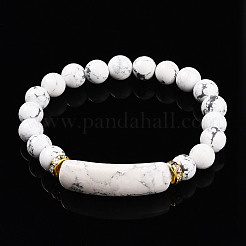 Natürliche howlite Perlen Armbänder dehnen&nbsp;BJEW-T022-04O