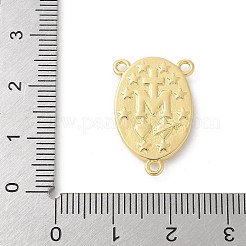 Messing Jungfrau Wundertätige Medaille oval Kronleuchter Komponente Verbinder&nbsp;KK-P294-03G