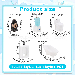 30 pz 5 stili di pendenti in resina opaca a tema bagno&nbsp;RESI-PH0002-24