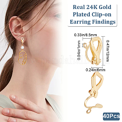 40 pièce de boucles d'oreilles à clip en acier inoxydable 304&nbsp;STAS-BBC0003-39