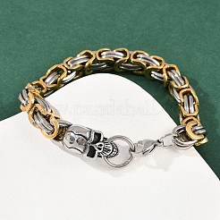 Braccialetti con catena bizantina in acciaio inossidabile 201 da 9 mm per uomo e donna&nbsp;BJEW-B143-07ASG