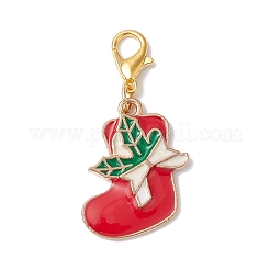 5 pendentif décoratif en alliage émaillé de Noël&nbsp;HJEW-JM02374