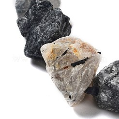 Fili di perle di quarzo rutilato naturale grezzo grezzo&nbsp;G-J388-A05-01