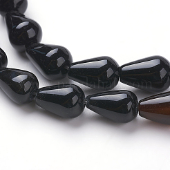 Natürliche schwarze Onyxperlenstränge der Güteklasse A&nbsp;G-G731-06-12x8mm-01