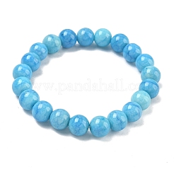 Braccialetti elasticizzati da donna con perline di vetro craquelé opaco da 10 mm&nbsp;BJEW-PH01823-12