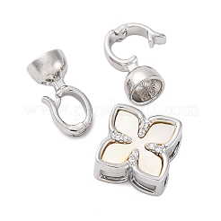 Messing Micro Pave klare Zirkonia Falte über Verschlüsse&nbsp;KK-P291-10P