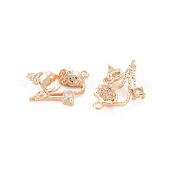 Pendenti in zirconi cubici trasparenti in micro pavè di ottone&nbsp;KK-N232-294LG