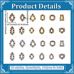 144 pièce 24 styles de cabochons en alliage pour strass&nbsp;FIND-PH0028-92