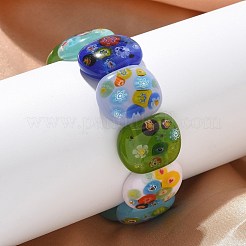 Bracelets extensibles faits à la main en perles de verre millefiori pour hommes et femmes&nbsp;BJEW-G738-01B-03