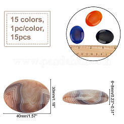 15 cabochon ovale en agate craquelée naturelle teintée de 15 couleurs&nbsp;G-AR0004-16