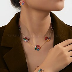 Schmuckset aus Blumenlegierung und Acryl&nbsp;FS-WG36751-01