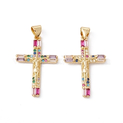 Porte micro ouvrent pendentifs zircone cubique en laiton de placage&nbsp;ZIRC-C040-46G-01