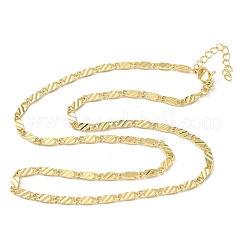 Collane con catena a maglie ovali testurizzate in ottone da 3 mm per donna&nbsp;NJEW-K271-11G