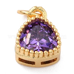 Véritables breloques en zircone cubique incrustée de laiton plaqué 18k or véritable&nbsp;ZIRC-L100-076G