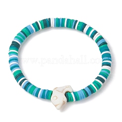 12 Stück 12 Farben Polymer Clay Heishi Sufer Stretch-Halsketten-Set&nbsp;BJEW-JB09910