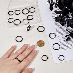 16 anello unisex in acciaio inossidabile semplice e semplice&nbsp;RJEW-DC0001-19EB