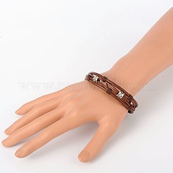Trendy Rindslederband Multi-Strang-Armbänder&nbsp;BJEW-JB01734