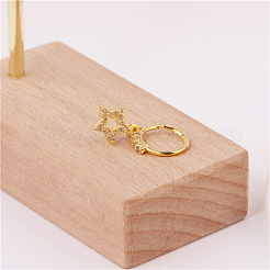 Orecchini a cerchio pendenti in ottone micro pavé con zirconi cubici trasparenti&nbsp;FS-WG904D6-01