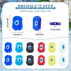 24 stücke 6 farben handgemachte böse auge Bunte Malerei perlen&nbsp;LAMP-NB0001-77