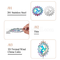 2 pz 2 colori 201 connettori/ciondoli in acciaio inossidabile&nbsp;STAS-TA0005-69