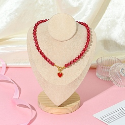 2 stücke 2 arten abs kunststoff imitation perlen halsketten & armbänder sets für frauen&nbsp;SJEW-FS00006