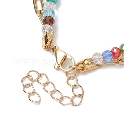 Bracelets multibrins en verre électrolytique et perles d'imitation&nbsp;BJEW-JB10430