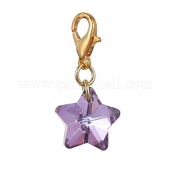 Decorazione pendente a forma di stella in vetro placcato&nbsp;HJEW-JM01583-01