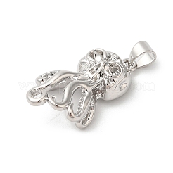Pendentifs en laiton de poulpe de placage de support&nbsp;KK-Z056-03P