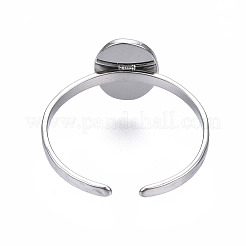 Anillo de dedo abierto de acero inoxidable 304 que no se deslustra con engastes de cabujón&nbsp;LS-STAS-T060-11P