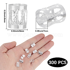 300 pieza de decoración para el cabello con cuentas de rastas de aluminio&nbsp;ALUM-PA0001-01S